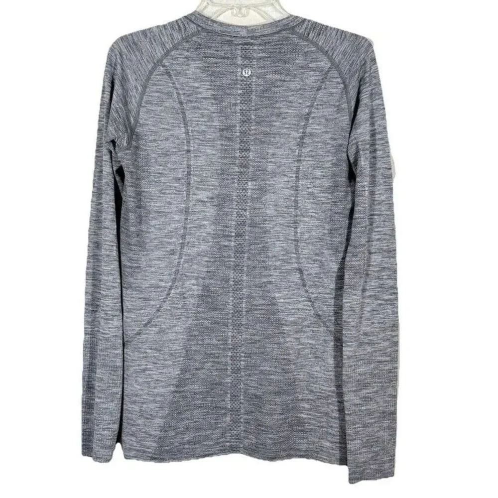 Lululemon Swiftly Tech Long Sleeve Shirt 2.0 Heathered Slate Gray Thumbholes 10